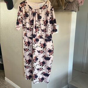 Floral Pink Midi Dress